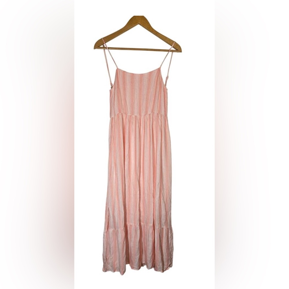 FRNCH Peach and Orange Striped Dress